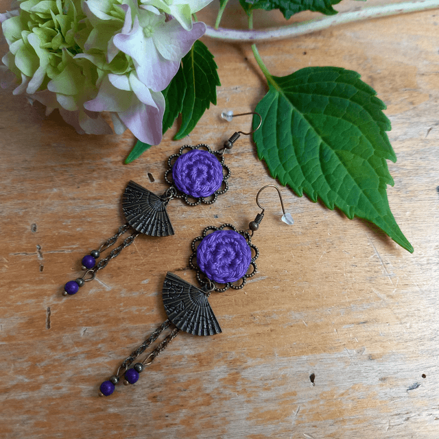 Boucles d'oreille Madame Hô - Violettes