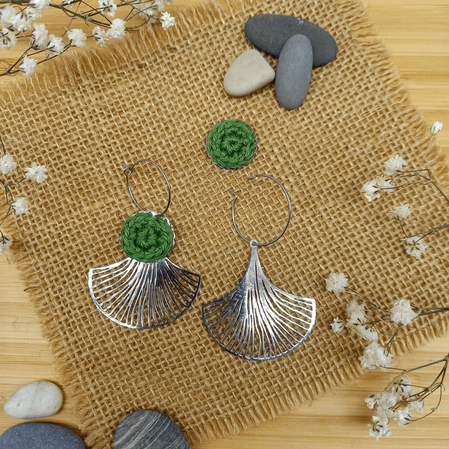 Boucles d'oreille 3 en 1 - Gingko