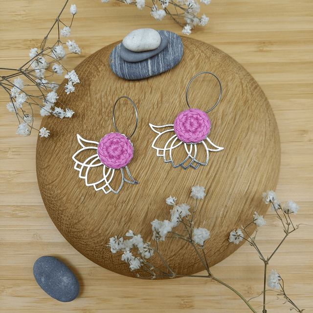 Boucles d'oreille 3 en 1 - Lotus