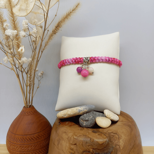 Bracelet au crochet camaïeu rose - Collection Camaïeu