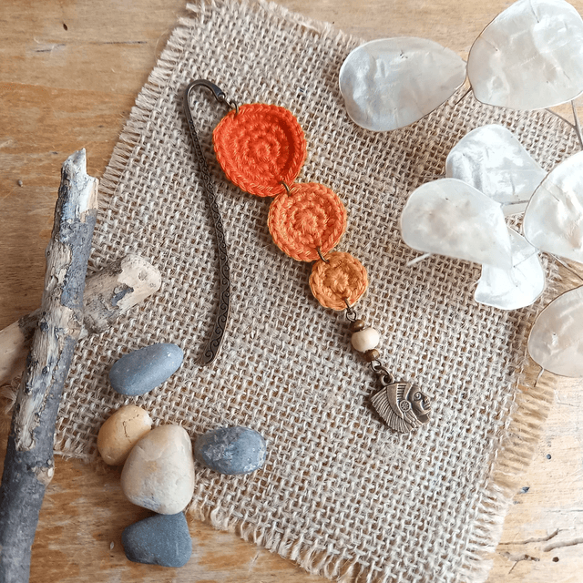 Marque-pages orange et bronze - Chef indien