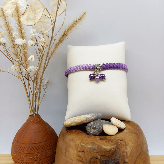 Bracelet au crochet camaïeu violet - Collection Camaïeu