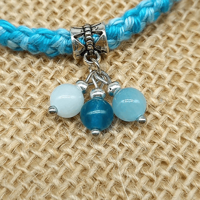 Bracelet au crochet camaïeu turquoise - Collection Camaïeu