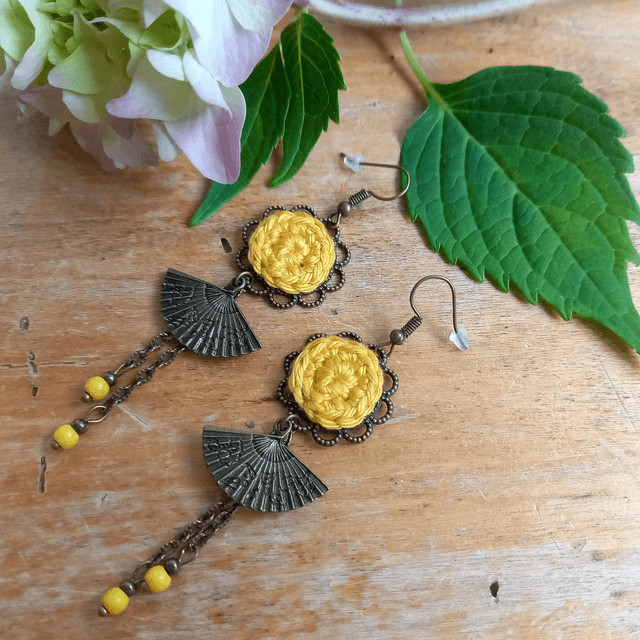 Boucles d'oreille Madame Hô - Jaunes