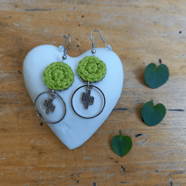 Boucles d'oreille Ce que j'aime vraiment - vert anis