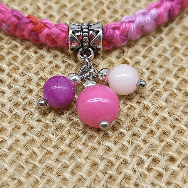 Bracelet au crochet camaïeu rose - Collection Camaïeu