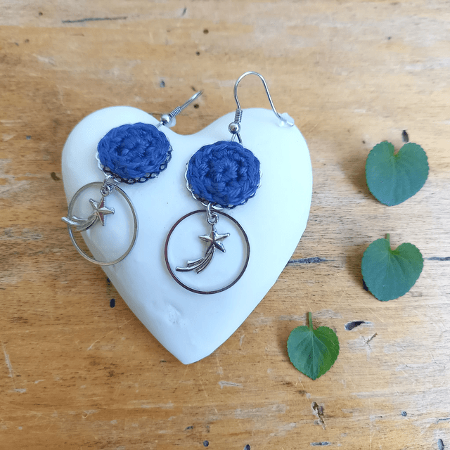 Boucles d'oreille Ce que j'aime vraiment - Bleu marine
