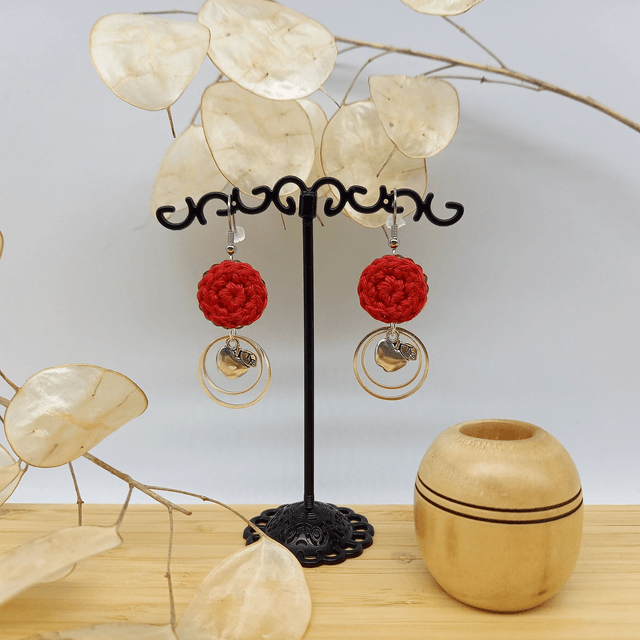 Boucles d'oreille Ce que j'aime vraiment - Rouge