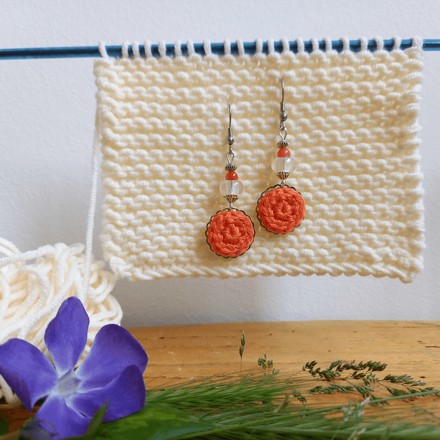 Boucles d'oreille Les P'tites Soucoupes - orange