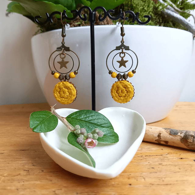 Boucles d'oreille Mon étoile - jaunes