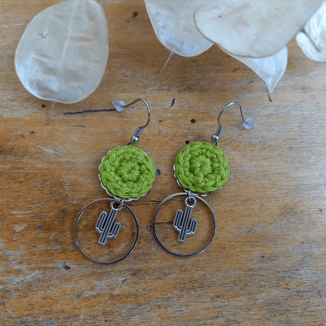 Boucles d'oreille Ce que j'aime vraiment - vert anis