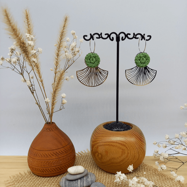 Boucles d'oreille 3 en 1 - Gingko