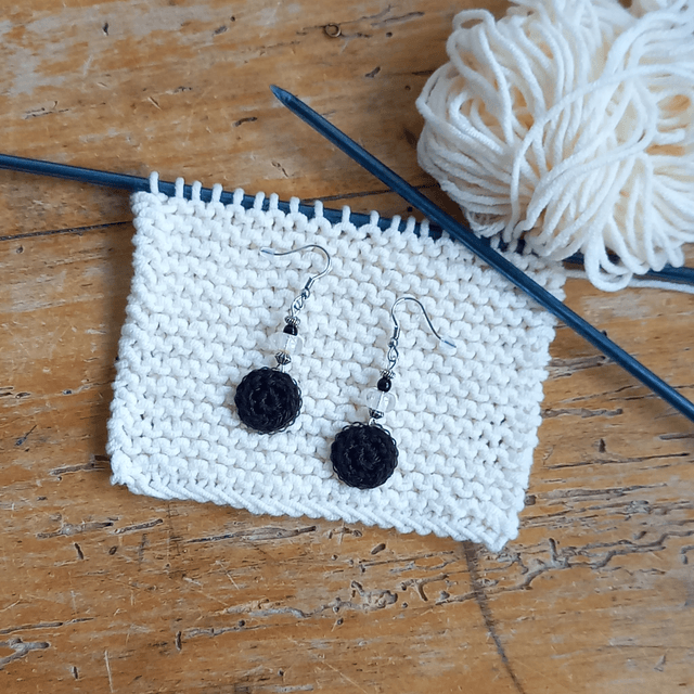 Boucles d'oreille Les P'tites Soucoupes - noires
