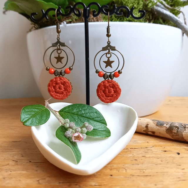 Boucles d'oreille Mon étoile - orange