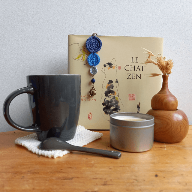 Marque-pages bleu et bronze - Globe terrestre