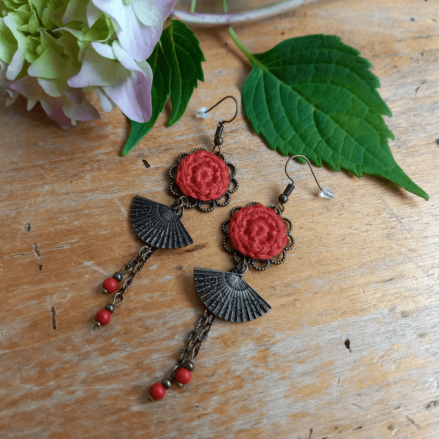 Boucles d'oreille Madame Hô - Rouges