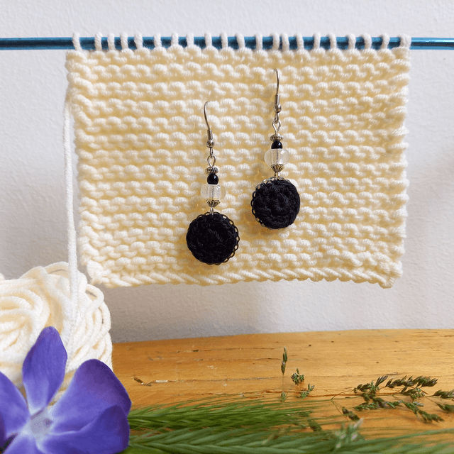 Boucles d'oreille Les P'tites Soucoupes - noires