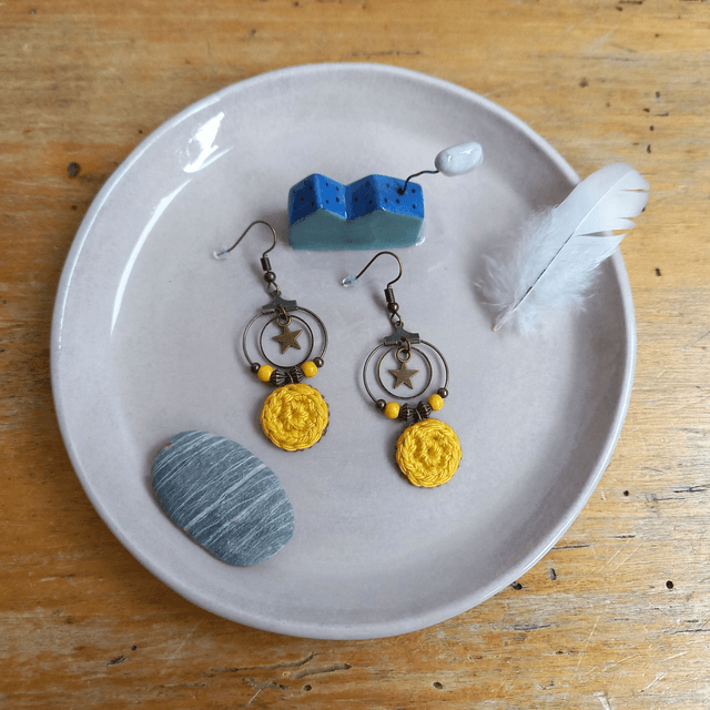 Boucles d'oreille Mon étoile - jaunes
