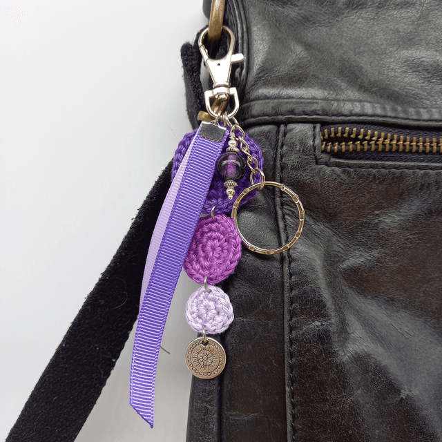 Bijou de sac / porte-clés violet - Mandala