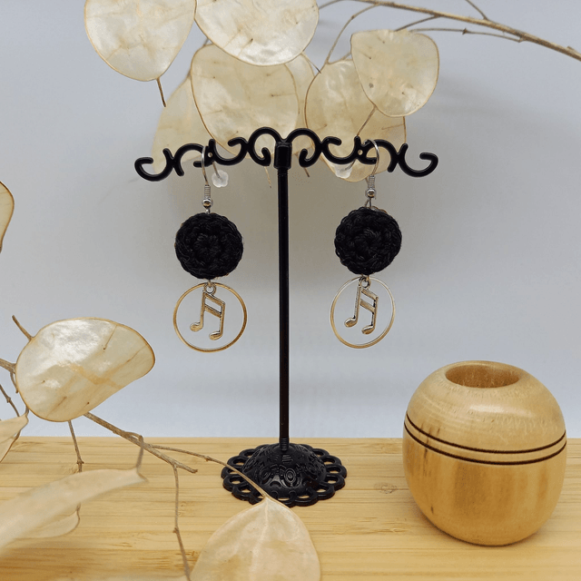 Boucles d'oreille Ce que j'aime vraiment - Noires