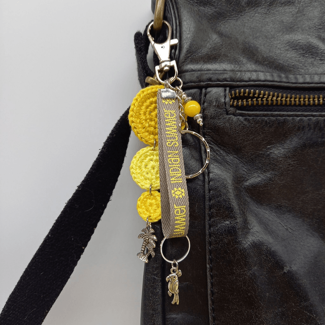 Bijou de sac / porte-clés jaune - Eté indien