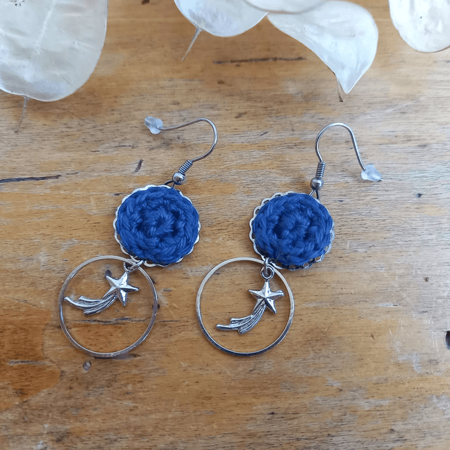 Boucles d'oreille Ce que j'aime vraiment - Bleu marine