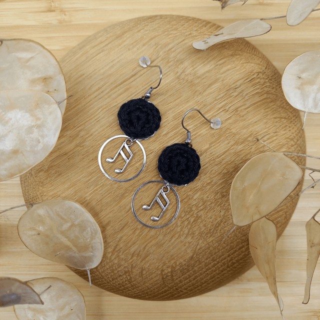 Boucles d'oreille Ce que j'aime vraiment - Noires