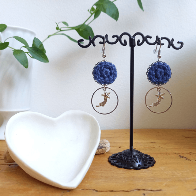 Boucles d&#039;oreille Ce que j&#039;aime vraiment - Bleu marine