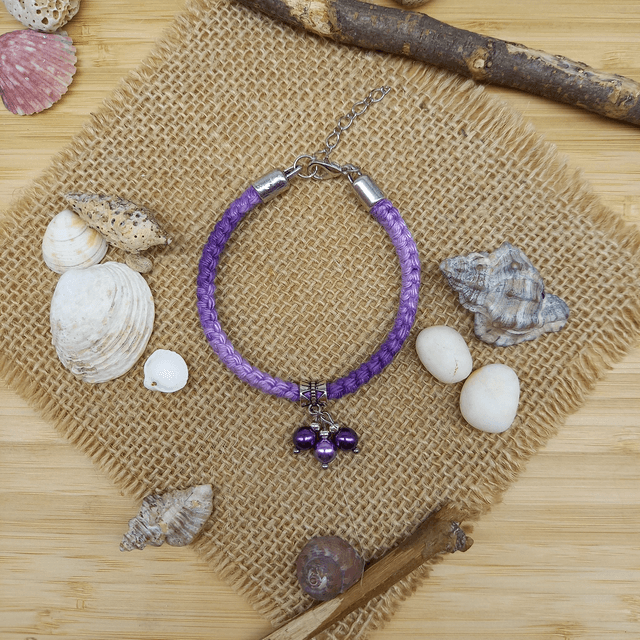 Bracelet au crochet camaïeu violet - Collection Camaïeu
